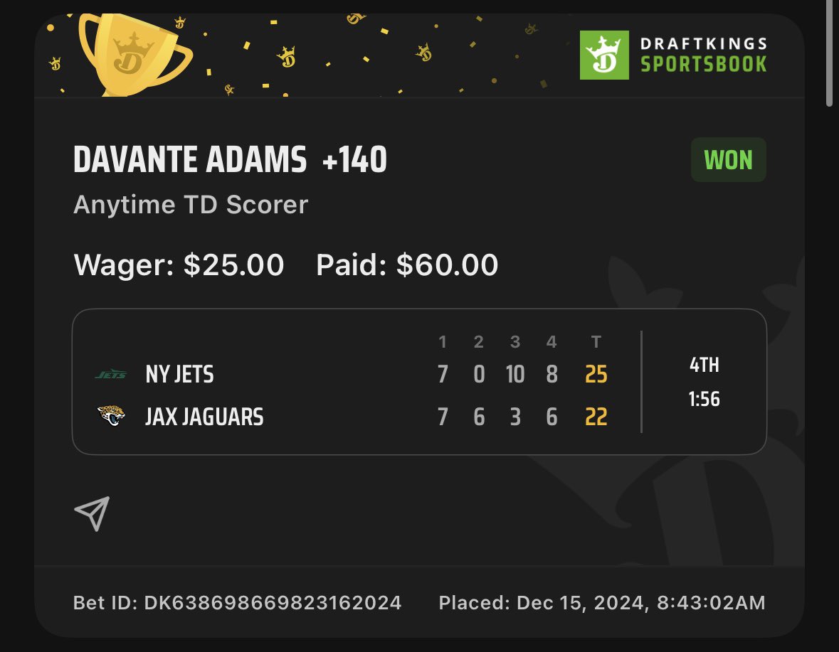 Cash These two ATD Straights from <a href="/To0lieT/">Mr. Hi Ya Day 🧳</a> 

Tee Higgins +140 ✅
Devante Adams +140 ✅ 

Plays posted in the vip! 💪🏾🫡