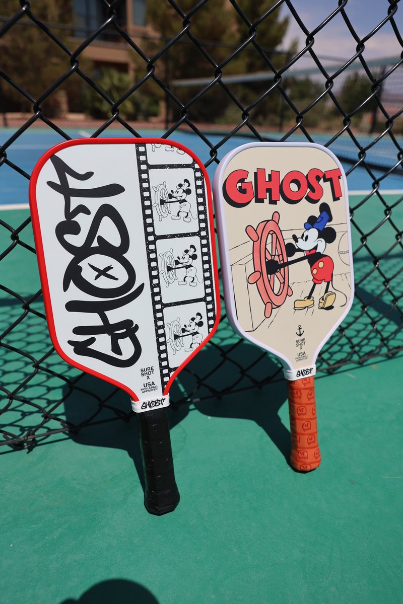 Steamboat Willie originated in 1928! Here are the two paddles we’ve created to celebrate where it all began. #GhostPickleball 
GhostPickleballShop.com