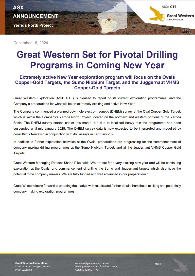 Great Western Exploration Ltd tweet media