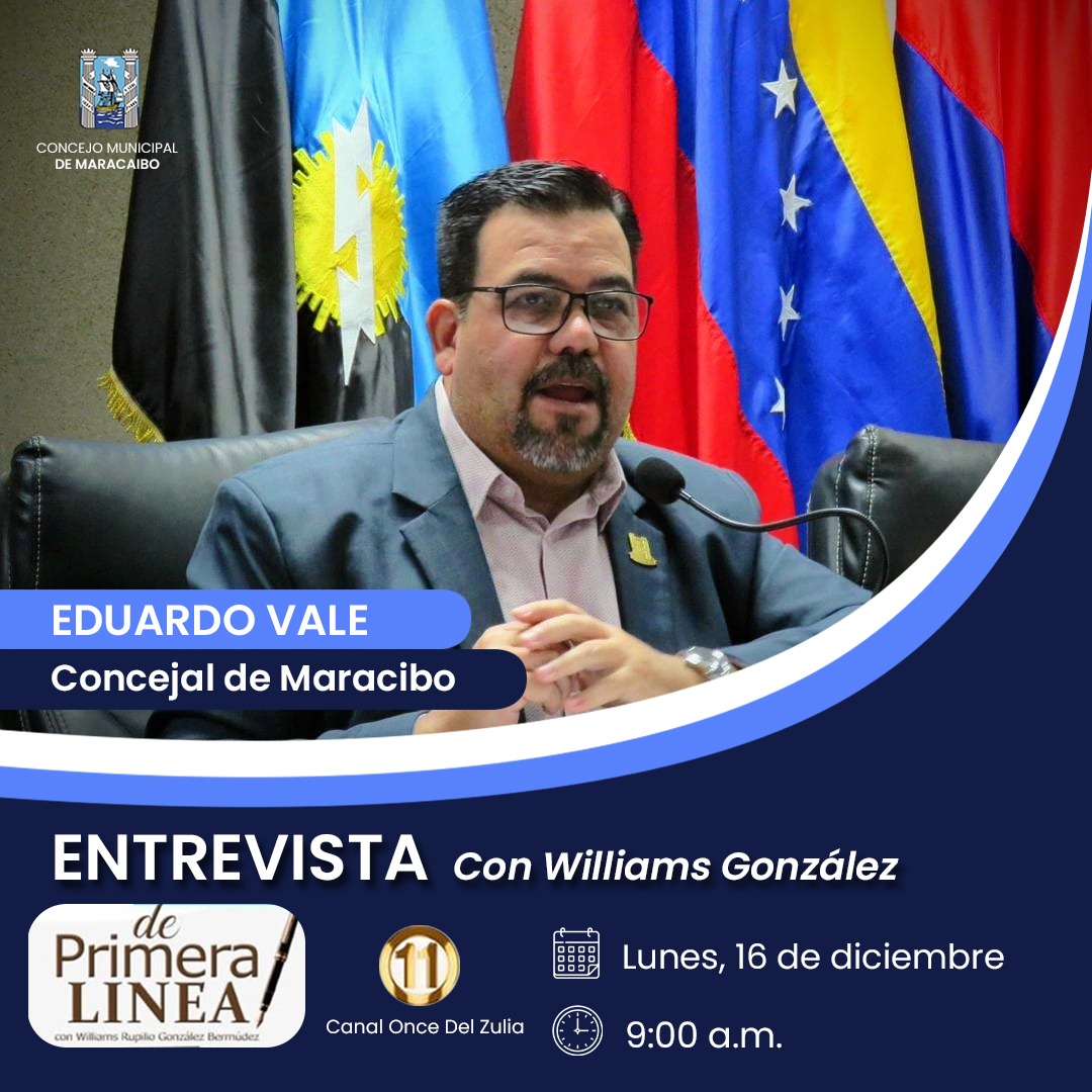 Mañana lunes #16Dic a las 9:00 a.m. estaré en entrevista en el programa de Primera Línea con el periodista <a href="/rupilio/">williams rupilio g.</a> por la señal de <a href="/Canal11DelZulia/">Canal Once Del Zulia</a> 

 #Maracaibo #Canal11 #PrimeraLínea