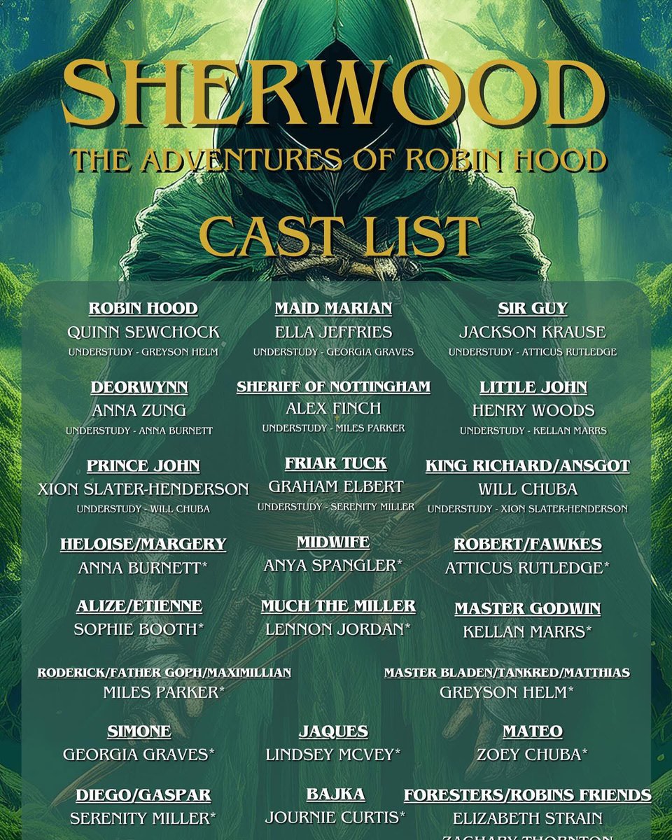 Congrats to the cast of Sherwood:The Adventures Of Robinhood!