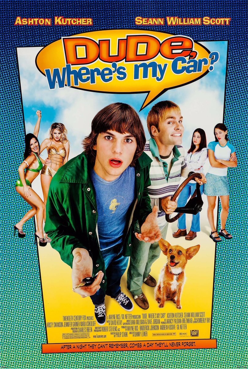 FilmNewsNos's tweet photo. 🎬MOVIE HISTORY: 24 years ago today, December 15, 2000, the movie ‘Dude, Where’s My Car?’ opened in theaters!

#AshtonKutcher #SeannWilliamScott #JenniferGarner #MarlaSokoloff #KristySwanson #DavidHerman #HalSparks #CharlieOConnell #MaryLynnRajskub #DannyLeiner https://t.co/6ltdapKwX6