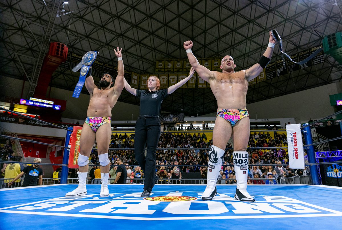 NJPW Global (@njpwglobal) on Twitter photo #andNEW!
<a href="/RoyceIsaacs/">Royce Isaacs β’ γγ€γΉγ’γ€γΆγγ―γΉ</a> and <a href="/JorelNelson/">Supermanβs Daddy γΈγ§γ¬γ«γ»γγ«γ½γ³</a> are finally #njpwSTRONG Openweight Tag team Champions!
A challenge has been issued from YOH and Rocky Romero for Battle in the Valley January 11!
#njSSE #njbitv #andNEW!
<a href="/RoyceIsaacs/">Royce Isaacs β’ γγ€γΉγ’γ€γΆγγ―γΉ</a> and <a href="/JorelNelson/">Supermanβs Daddy γΈγ§γ¬γ«γ»γγ«γ½γ³</a> are finally #njpwSTRONG Openweight Tag team Champions!
A challenge has been issued from YOH and Rocky Romero for Battle in the Valley January 11!
#njSSE #njbitv
