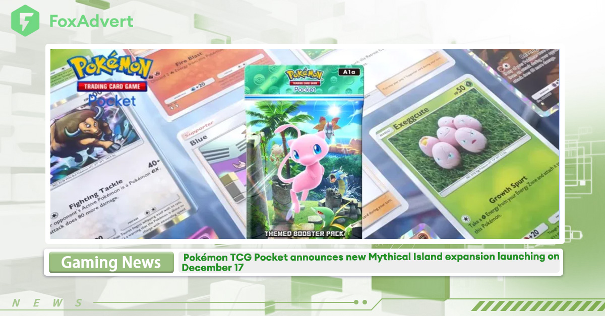 🌟 Mythical Island is almost here! Pokémon TCG Pocket’s latest expansion launches on December 17, 2024.
>>> More news:  bit.ly/4ghzKvU

🌟 Dominate battles with ex Pokémon
🧢 Explore next-level strategies with new trainer cards

#PokemonTCGPocket
