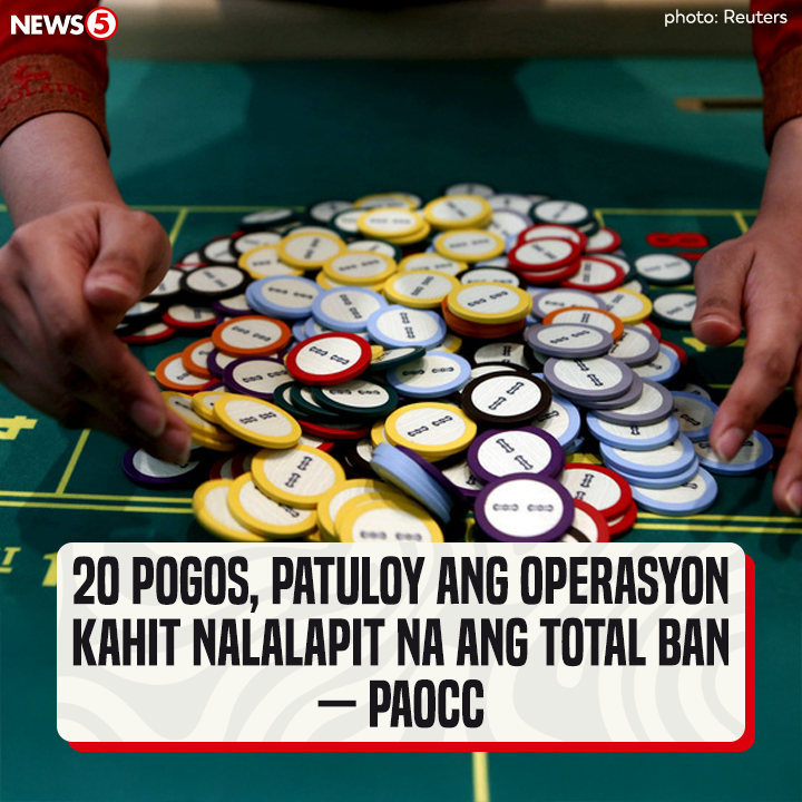 News5PH's tweet photo. Nasa 20 na Philippine offshore gaming operators #POGOs ang nanatiling operational habang papalapit ang deadline ng kanilang pagsasara sa katapusan ng 2024, ayon sa Presidential Anti-Organized Crime Commission #PAOCC. #News5 https://t.co/P2qbwaGy3R
