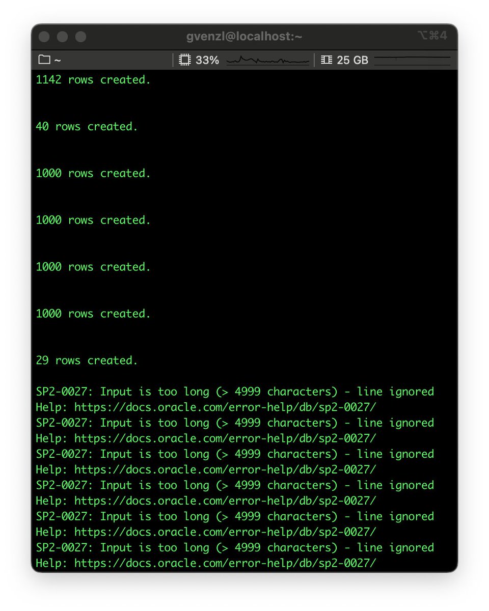 GeraldVenzl's tweet image. Reason 5812 why you are better off using @oraclesqlcl  over #SQLPlus