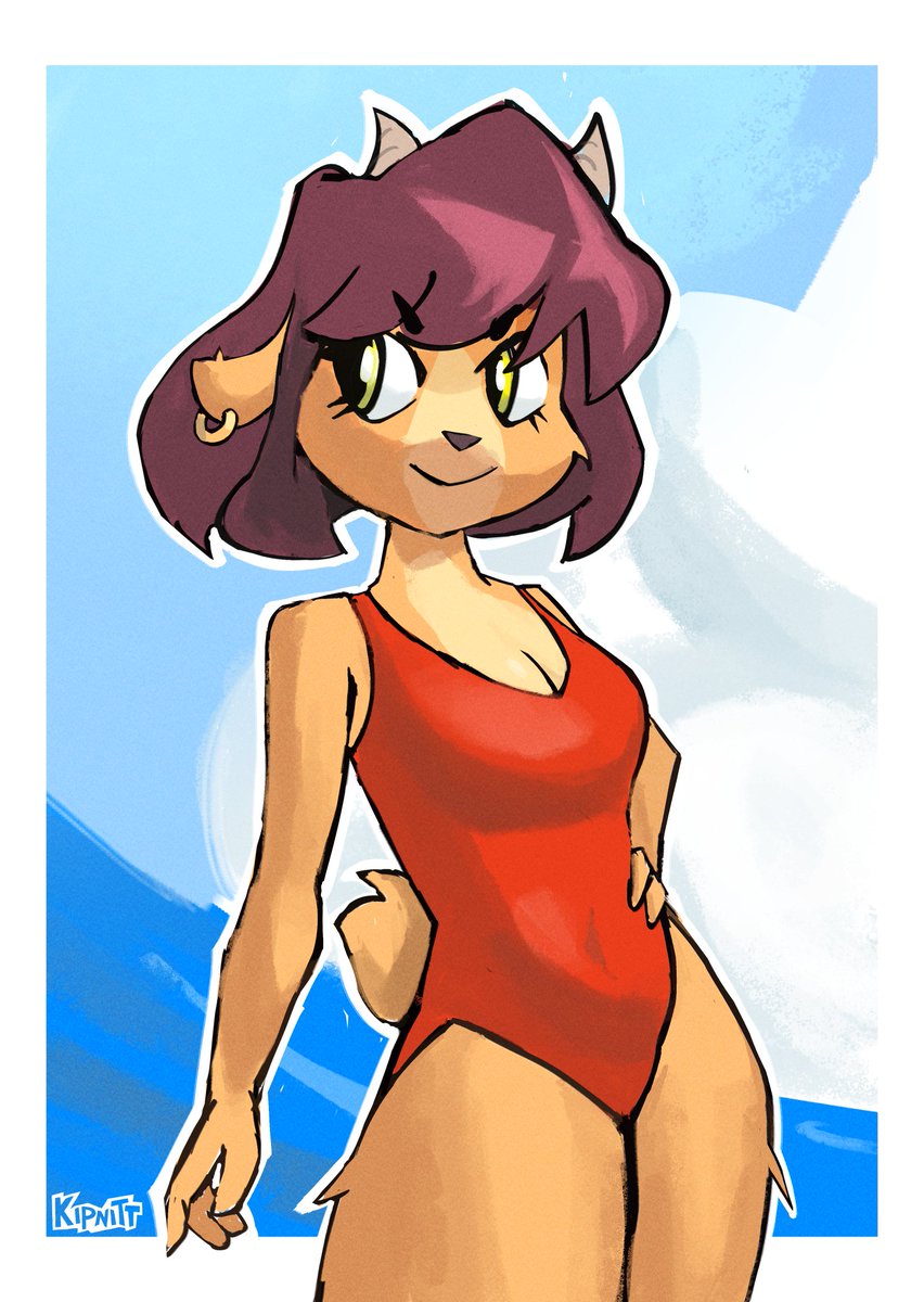 Kipnitt's tweet photo. Diana in her red swimsuit @onyourtailgame https://t.co/bnytl5fCJs