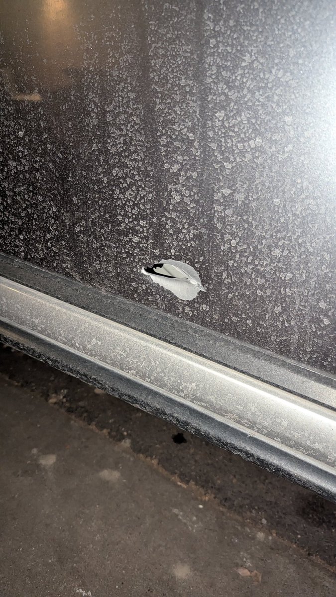 MadelynWeirich's tweet photo. @NickGom79339097 @DenverPolice Left three giant bullet holes in my car 😭 https://t.co/WiZercHtfk