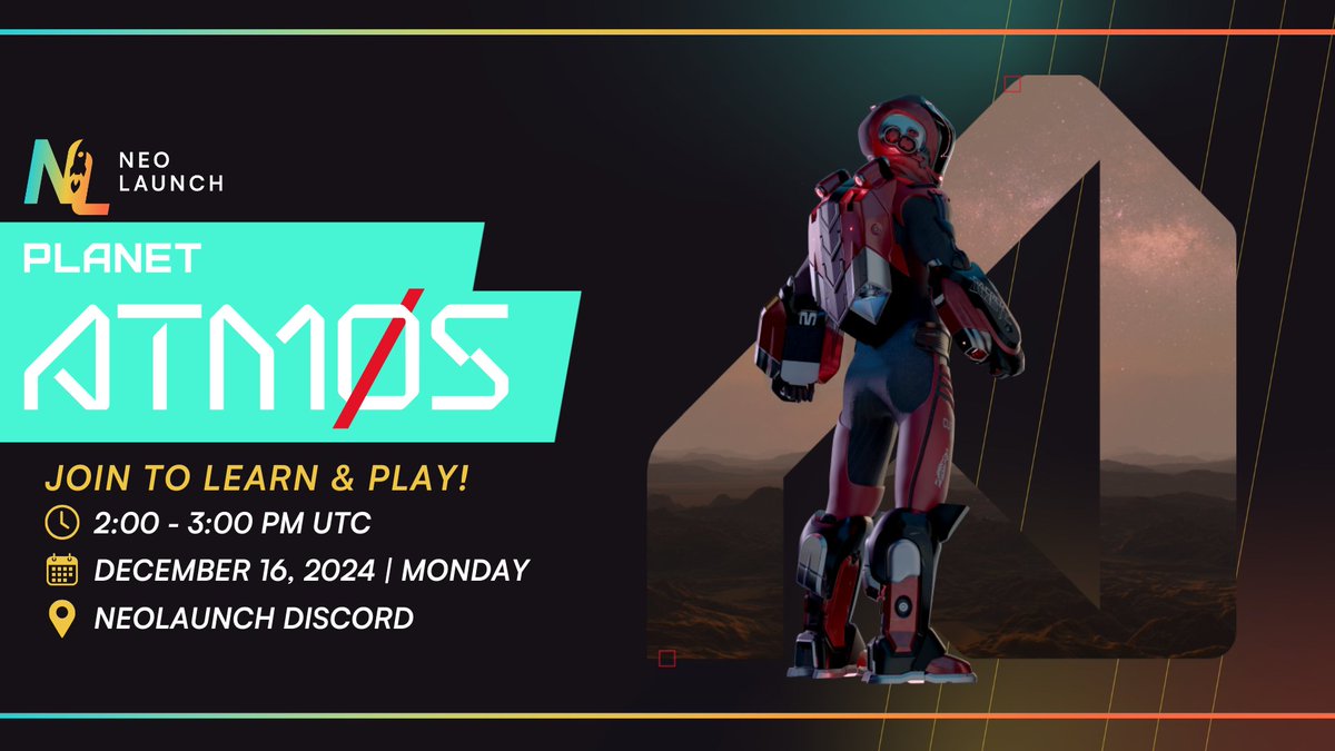 NeoLaunch (@neolaunchio) on Twitter photo 🚨Game Night with <a href="/Planet_Atmos/">Planet Atmos</a> in less than 12 hours!🚨
🗓️ When: Monday, Dec 16th, 2024
📍 Where: NeoLaunch Discord
Dive into ExoGP Flight Club and earn FLEX rewards, including:
💎 5 MKIV Genesis Exos
💸 1000 FLEX (200 FLEX each for 5 users)
Don't miss the action! 🚨Game Night with <a href="/Planet_Atmos/">Planet Atmos</a> in less than 12 hours!🚨
🗓️ When: Monday, Dec 16th, 2024
📍 Where: NeoLaunch Discord
Dive into ExoGP Flight Club and earn FLEX rewards, including:
💎 5 MKIV Genesis Exos
💸 1000 FLEX (200 FLEX each for 5 users)
Don't miss the action!