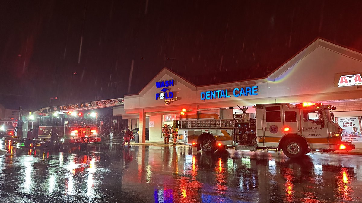 HarforCoFireEMS's tweet photo. Volunteer Firefighters from @AbingdonFire and Joppa-Magnolia VFC are on scene of a dryer fire inside of a laundromat in the 700 block of Edgewood Road, #EdgewoodMD. https://t.co/zlNkpnQUkA