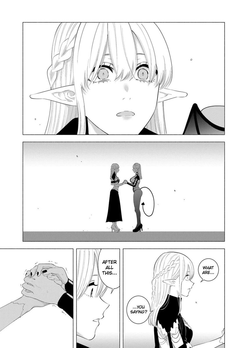 RubenGallar's tweet photo. A canon wlw couple in a harem manga published on Shonen Jump+. We're here https://t.co/XeZ1BLK4t4