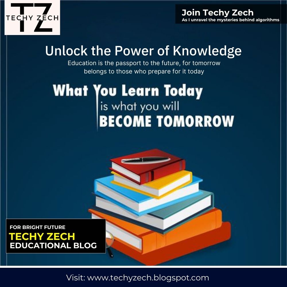 TechyZech's tweet image. &quot;Today is  your opportunity to build the tomorrow you want. Start learning with  Techy Zech and unlock your potential for a brighter future!&quot;

Visit : techyzech.blogspot.com

#TechEducation #FutureReady #TechyZech