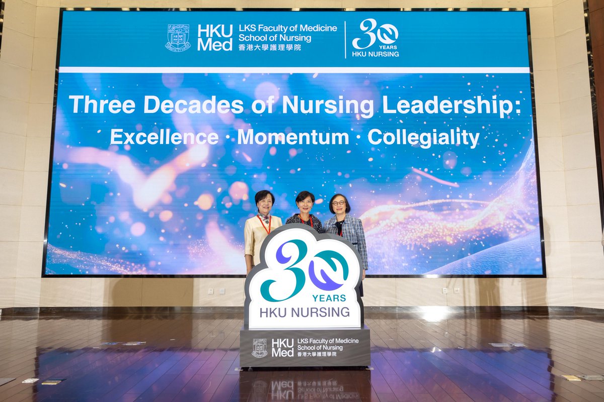 Prof <a href="/ChiaChinLin1/">Chia-Chin Lin</a>, Prof Sophia Chan &amp; Prof Agnes Tiwari launched <a href="/hku_son/">HKU Nursing</a> 30th #Anniversary celebratory events for 2025 during the 14th HK Int'l #NursingForum (#HKINF) cum 2024 Sino US #NursingForum cum 2nd #GreaterBayArea #NursingConference. More 30 years to come.
