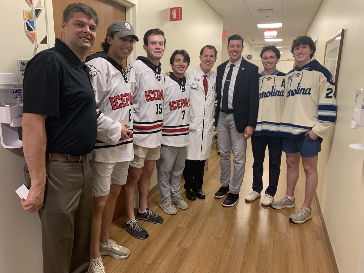 Special shout out to <a href="/NCStateHockey/">NC State Icepack</a> and <a href="/UNCHockey/">Carolina Hockey</a> for visit to <a href="/DukeGUCancer/">DCI Center for Prostate & Urologic Cancers</a> <a href="/DukeCancer/">Duke Cancer</a> to help promote Testicular Cancer awareness and for raising funds for much needed research. <a href="/DukeUrology/">Duke Urology</a>