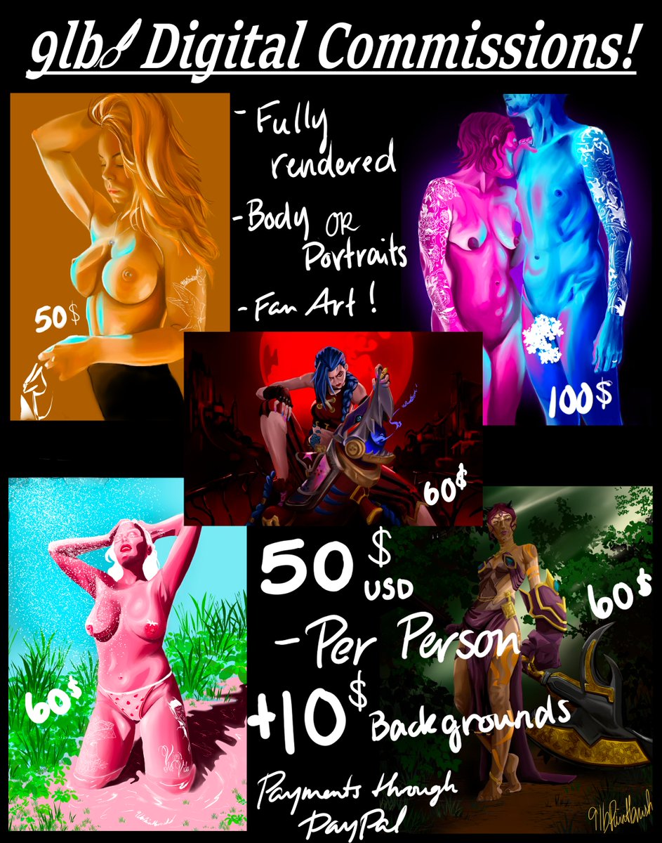 Models get a discount and the first 2 people to hit me up, get half off 😏

#digitalart #commissionsopen
