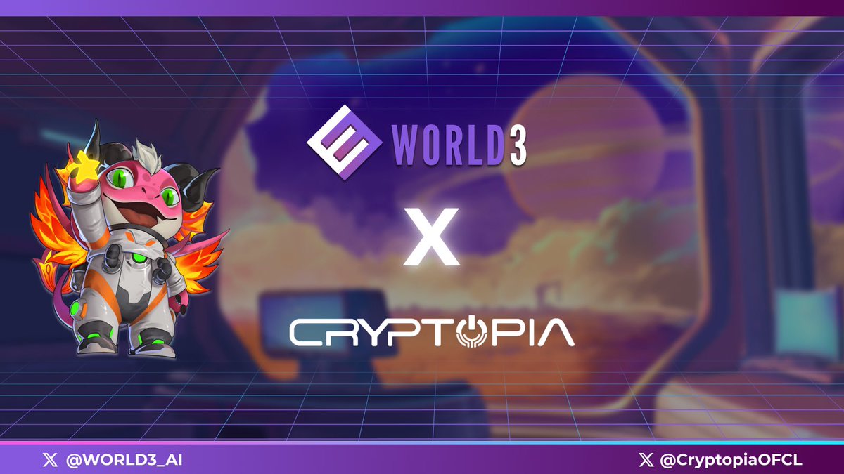 🌟 WORLD3 is thrilled to announce that we are partnering with <a href="/CryptopiaOFCL/">Cryptopia</a>, a next-generation serverless blockchain game with an embedded multisig wallet and P2P network to push the boundaries of onchain entertainment and AI-powered experiences!

🌐 As a pioneer in integrating