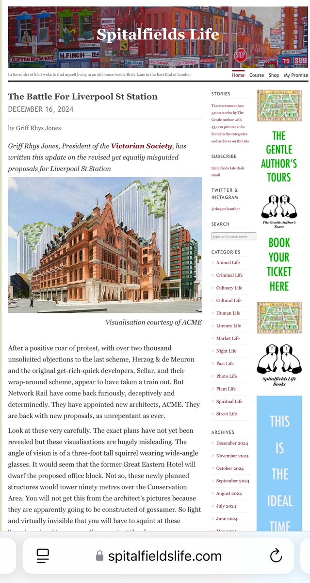 The Victorian Society (@thevicsoc) on Twitter photo Thanks <a href="/thegentleauthor/">Spitalfields Life</a> for giving Griff Rhys Jones the space to write an update in Spitalfields Life on the campaign to Save Liverpool Street Station - it’s a great read! spitalfieldslife.com
#saveliverpoolstreetstation #SeeItSaveIt Thanks <a href="/thegentleauthor/">Spitalfields Life</a> for giving Griff Rhys Jones the space to write an update in Spitalfields Life on the campaign to Save Liverpool Street Station - it’s a great read! spitalfieldslife.com
#saveliverpoolstreetstation #SeeItSaveIt