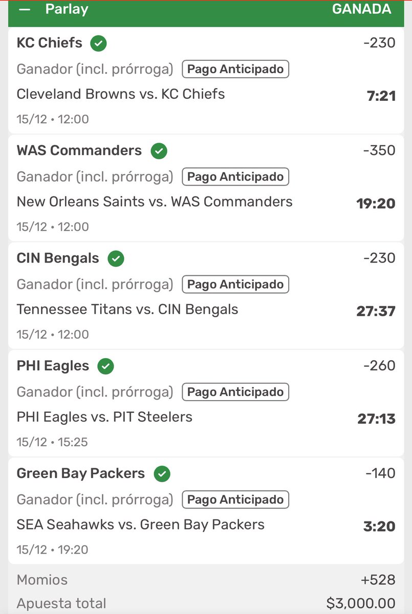 picks_koalateam's tweet photo. $2500 entre los RT , SE GANÓ 💣💣 
UN DOMINGO MÁS DE #NFL 😎🤯

TUVE LOS HUEVOS DE MANDARLO EN MI PREMIUM COMO STAKE 10 😂😎 por toda la confianza que veía en este parley 

LLEVAMOS 10 DOMINGOS O MÁS COBRANDO PARLEYS DE #NFL , lo hago ver MUUUY FACIL , pero no lo es 

Los amo ❤️ https://t.co/vtAs6pMtey