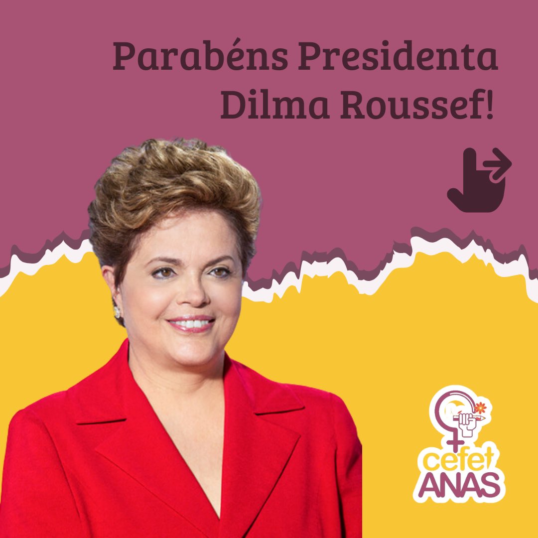 CefetAnas's tweet photo. 🗒️ Dia 14/12 foi o aniversário de Dilma Roussef, atual Presidenta do BRICS.

🚺 Dilma nos inspira por sua coragem, resiliência dedicação e altivez.

👏 Parabéns sempre nossa Presidenta Dilma!

 🙏🏻 Receba também nosso Muito Obrigada por seu exemplo de Mulher!!! https://t.co/2EstvRe5gw