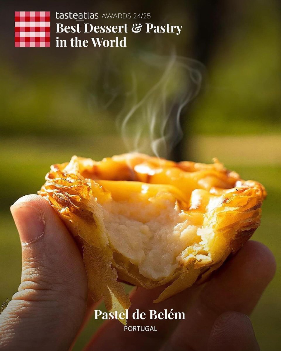 Best Pastry in the World to Eat in 2025: Pastel de Belém, Portugal 🇵🇹 Check the entire list: tasteatlas.com/pastry

Credit: Pastéis de Belém - Página Oficial

TasteAtlas has crowned Pastel de Belém as the best pastry in the world for 2025, based on 25,737 votes across 496