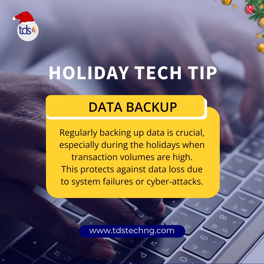 officialtdstech's tweet image. Holidays are busy- don't let data loss ruin the fun!
#ITSolutions #TechTip #TechnologySolutionsProvider