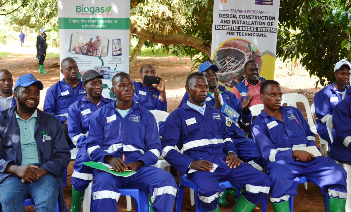 SendeaAcademyUG's tweet photo. Sendea Academy, Uganda Biomass Association and Stiftung Solarenergie are enhancing technician capacity in the design, construction, and installation of home biogas systems in the Busoga sub-region. https://t.co/2b7L5lUtom