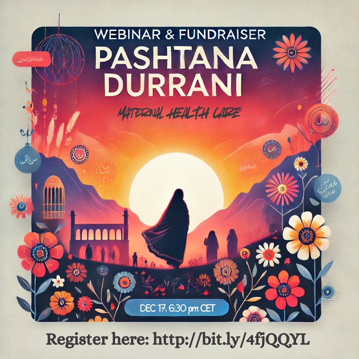 Join me on Dec 17 for a webinar &amp; fundraiser to support Afghan women’s rights and fight the ban on maternal healthcare.

📅 Dec 17, 6:30 PM CET
📍 On Zoom

Register here: bit.ly/4fjQQYL

Let’s stand together! 💪

#MaternalHealthCare #WomensRights #Afghanistan