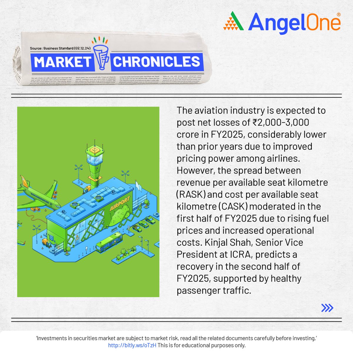 AngelOne's tweet photo. Despite rising costs and operational challenges, Indiaโs domestic air traffic is set to climb to 170 million passengers. Swipe through to discover the trends shaping the skies.
#AngelOne #AirTraffic #MarketChronicles