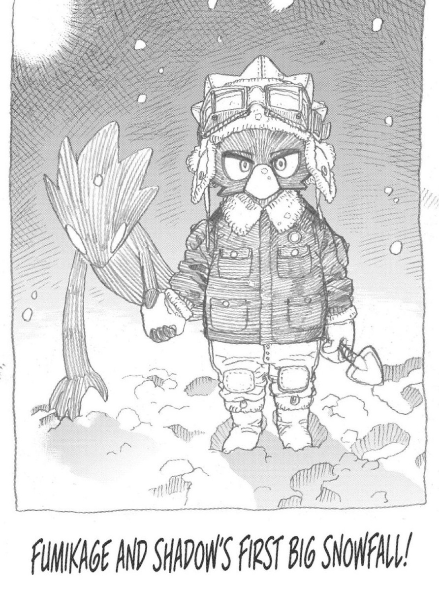 Is that a reference to the manga extra with baby Tokoyami and Dark Shadow?! They like to make snow statues!! 