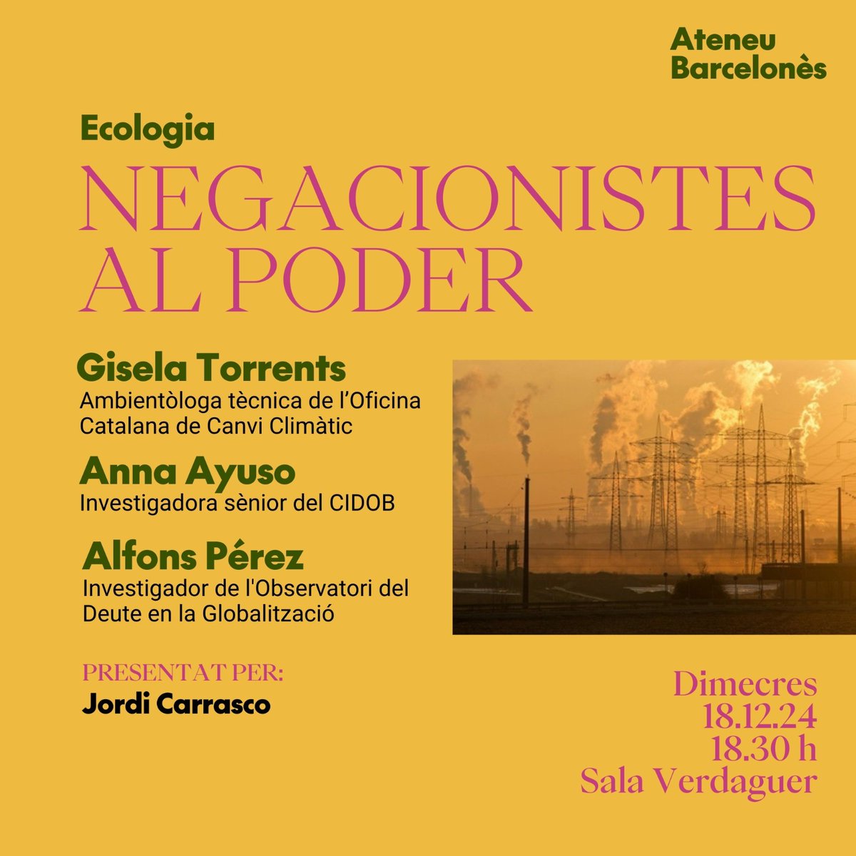 EcologiaAteneu's tweet image. Què és millor, que governin Trump i Bolsonaro o Biden i Lula? Quin futur li espera al canvi climàtic amb uns i quin amb els altres? I amb els governs que han fet fracassar la #COP29?
Ho debatrem aquest dimecres a l’@ateneuBCN amb @Alfons_ODG @GMonegal @AyusoAnna a l’@ateneuBCN