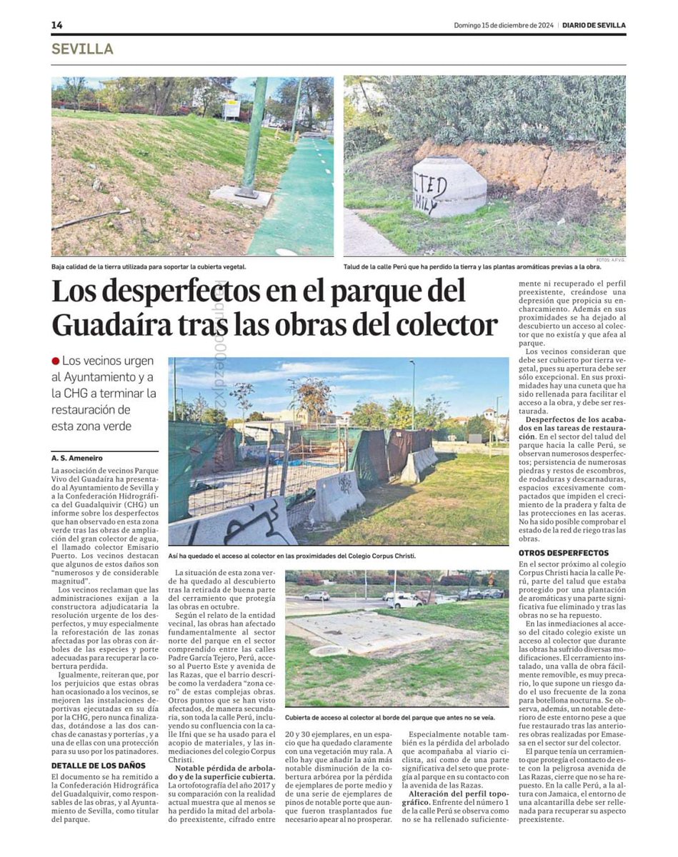 ¡Queremos recuperar nuestro parque al menos en sus condiciones iniciales!
@CHGuadalquivir <a href="/Ayto_Sevilla/">Ayuntamiento de Sevilla</a> <a href="/emasesa/">emasesa</a>
