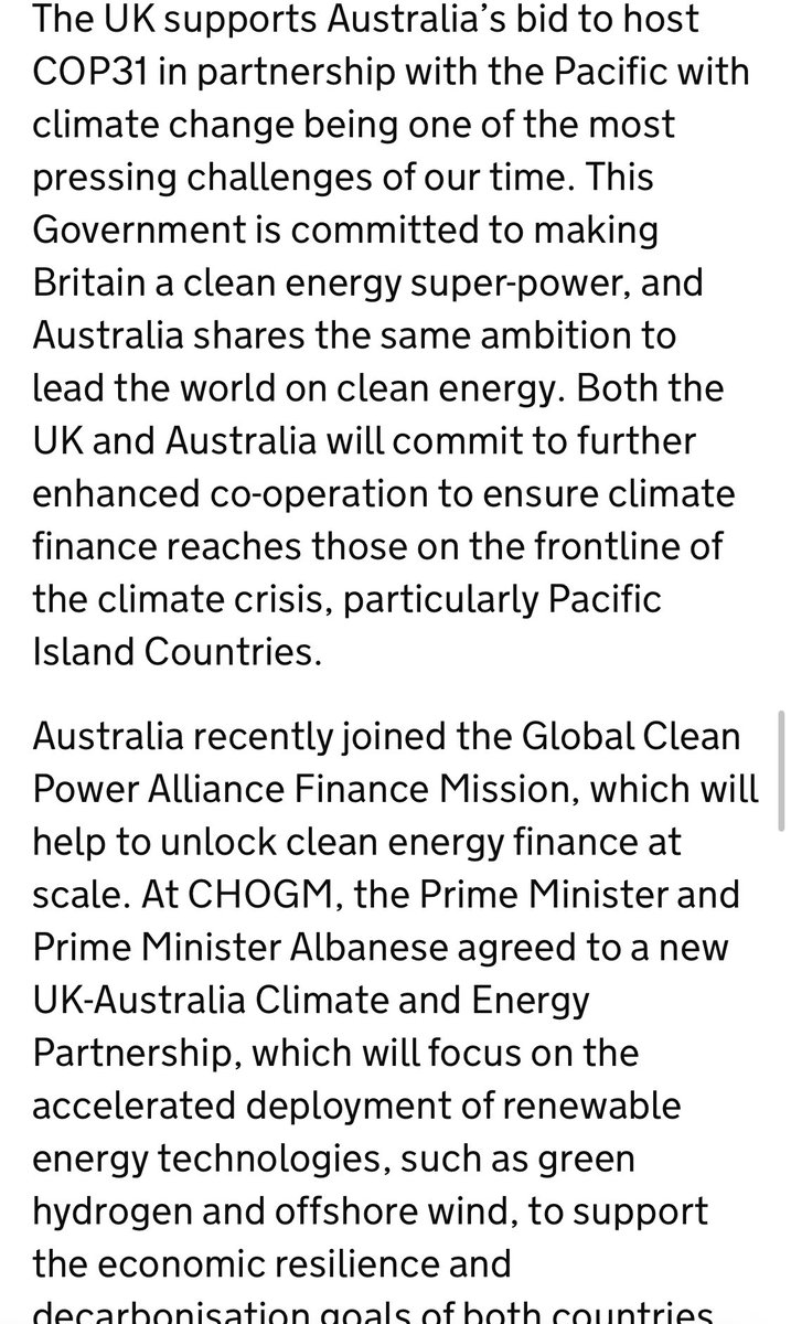 Promising to see 🇬🇧 deploying diplomatic powers on the link btw climate &amp; security

<a href="/DavidLammy/">David Lammy</a> <a href="/SenatorWong/">Senator Penny Wong</a> set to talk defence today in London.

Will the centrality of climate action &amp; financing to the security challenges we face get more than words?

gov.uk/government/new…