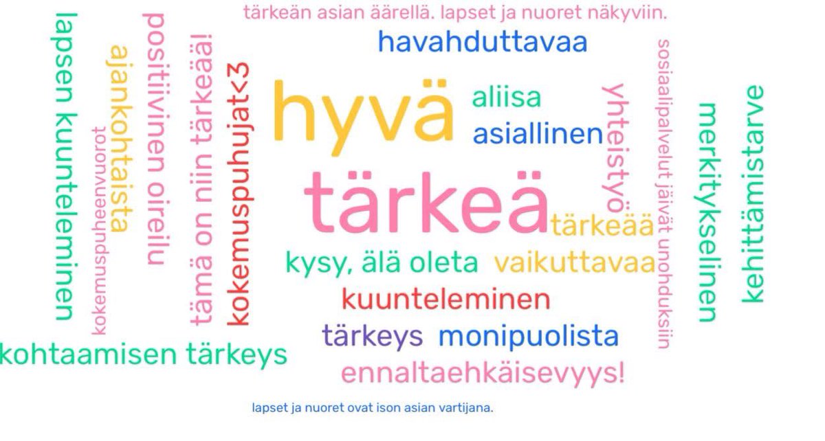💬 Näin kuulijat vastasivat, kun kysyimme, mikä jäi 4.12. järjestetystä Lapsen tukeminen perheenjäsenen sairastaessa -webinaarista päällimmäisenä mieleen.

📺 Katso webinaaritallenne 18.12.2024 saakka osoitteessa👉 enchant.fi/lskl/webinaari

#TukiLapselle #PerheetKeskiöön