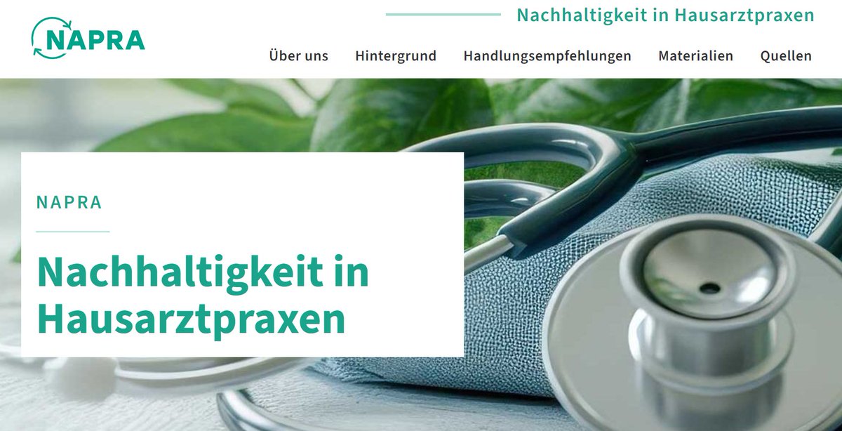 Klimaschutz im Gesundheitswesen:
Neue Plattform bietet Hausarztpraxen evaluierte, praxisnahe und evidenzbasierten Handlungsempfehlungen für mehr Klimaschutz und Nachhaltigkeit in der ambulanten Patientenversorgung.
napra.info
<a href="/UK_Frankfurt/">Universitätsmedizin Frankfurt</a> <a href="/goetheuni/">Goethe-Universität</a> <a href="/umweltstiftung/">DBU</a>