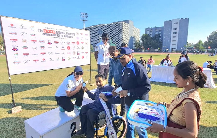 samirkakkad's tweet photo. Honored to be invited to the 23rd Usha National Athletics Championship for the Blind, organized by the Indian Blind Sports Association and Para Sports Association of Gujarat.  #Inspiration #ParaAthletes #UshaNationalChampionshi #InclusiveSports #StrengthInAdversity"
#IBSA https://t.co/LrfkVAVRdt