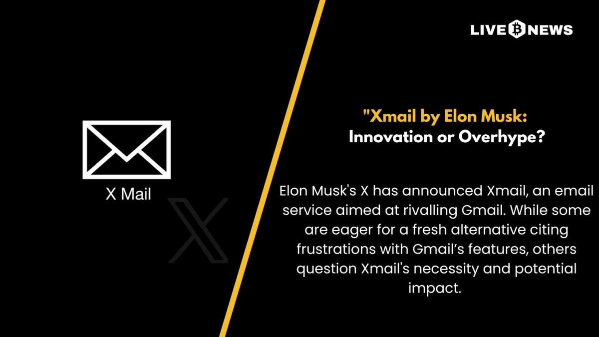 LiveBTCNews's tweet image. 📩🚀Xmail by Elon Musk: Innovation or Overhype?

#TechTalk  #InnovationUnveiled  #ElonMusk #Xmail