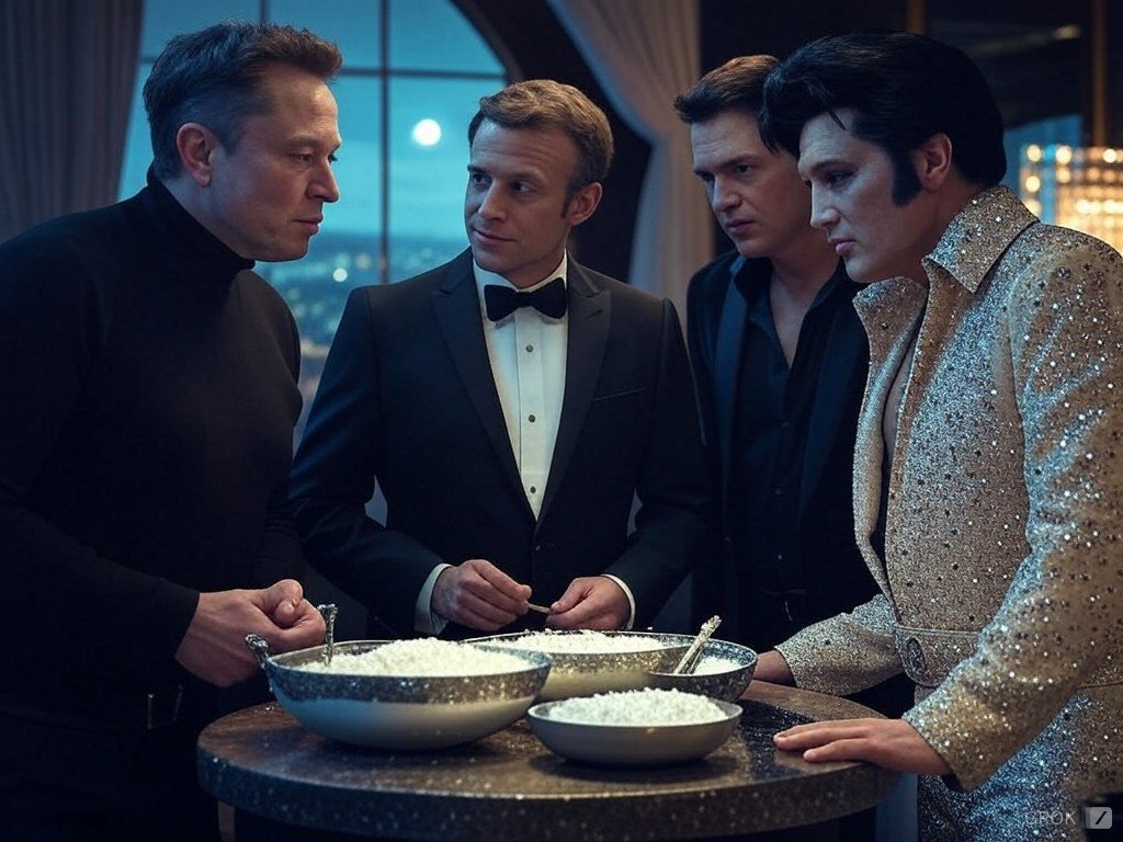 Alors MACRON ça se tape des rails de coke avec Musk et Elvis au lieu de BOSSER pour la France !!!
C'est pourtant le monde dans lequel nous vivons ???