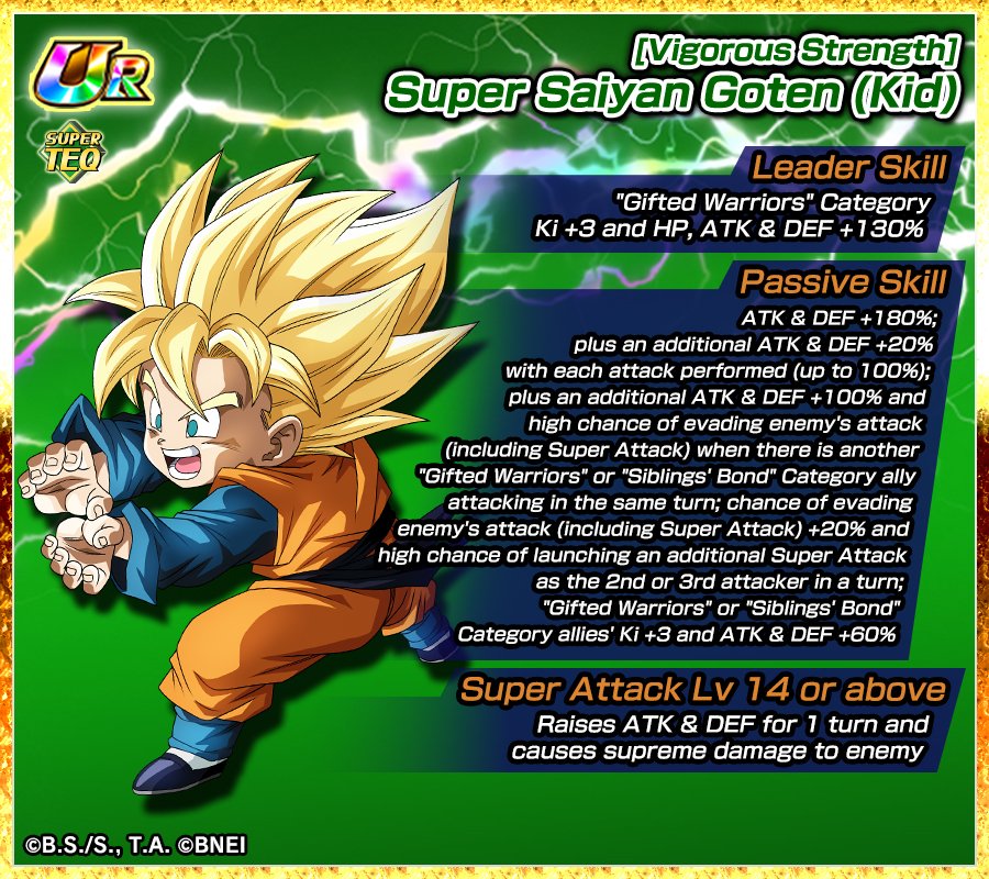 dokkan_global's tweet photo. UR [Vigorous Strength] Super Saiyan Goten (Kid) can soon be Extreme Z-Awakened!

After Extreme Z-Awakening, his Leader Skill, Passive Skill and Super Attack will be strengthened! https://t.co/ZY4X5TxQI1