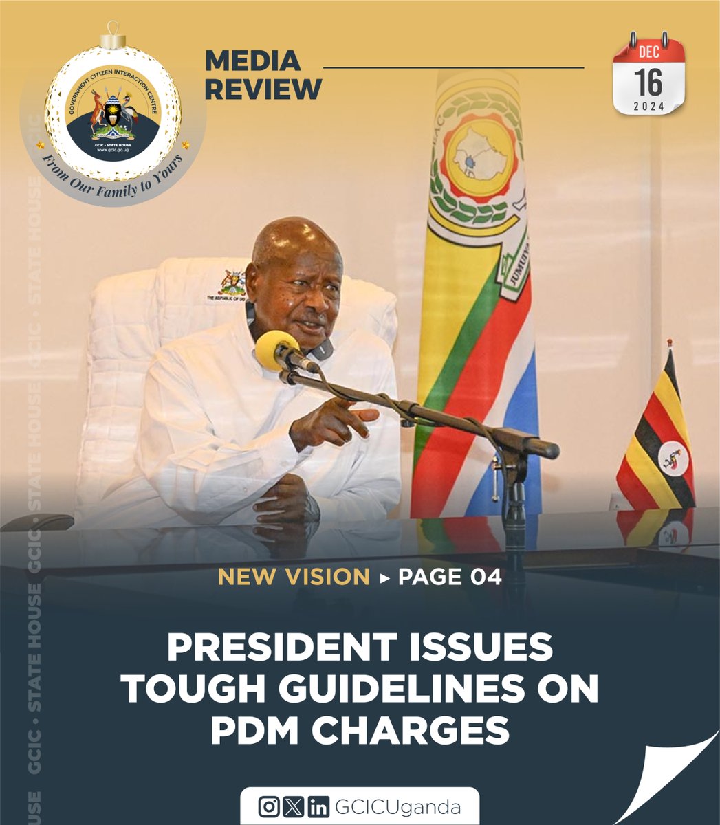 GovUganda's tweet photo. President Yoweri Museveni has directed the Ministry of Finance to cover the bank charges associated with the Parish Development Model (PDM) disbursements, saying the beneficiaries must receive the planned UGX 1m per person with no deductions.
https://t.co/xOTJ0tAcbm https://t.co/vBGHKGqjsa