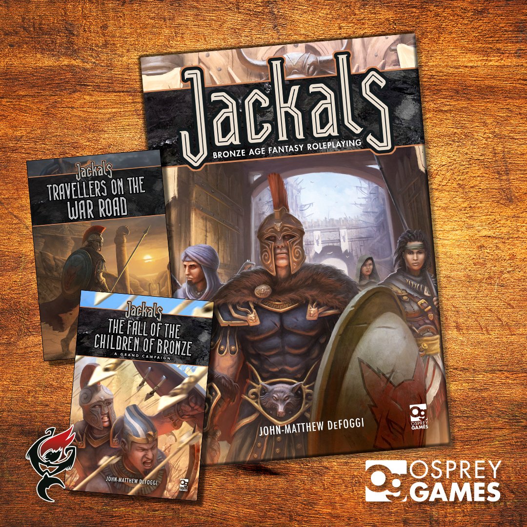 MonkeysWithFire's tweet image. 🎲  Forge your destiny in the Bronze Age with Jackals! ⚔️ 🎲 Join us tonight as we enter the mythic Bronze Age with Jackals, a Sword &amp;amp; Sorcery RPG inspired by the Iliad, the Epic of Gilgamesh, and the Old Testament from @OspreyGames. #monkeyswithfire #ospreygames #roleplayinggame