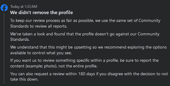 miv333's tweet photo. @facebook @Meta Good job I'm glad you are so fair and kind to scammers. Kinda silly tbh. Can't even go to the oversight board because it wasn't given a reference number. I alone have reported the scammer 10+ times. Others have too. This scammer has some kind of protection. https://t.co/wlAg7c7GEa