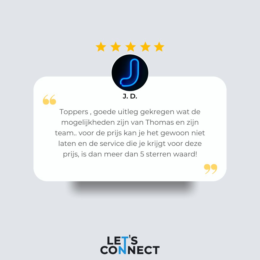 Letsconnect_be's tweet photo. 🙏✨ We zijn enorm dankbaar voor onze geweldige klanten!
Merci!💙

#LetsConnect #Dankbaarheid #KlantenReviews https://t.co/EVbBNrDejl