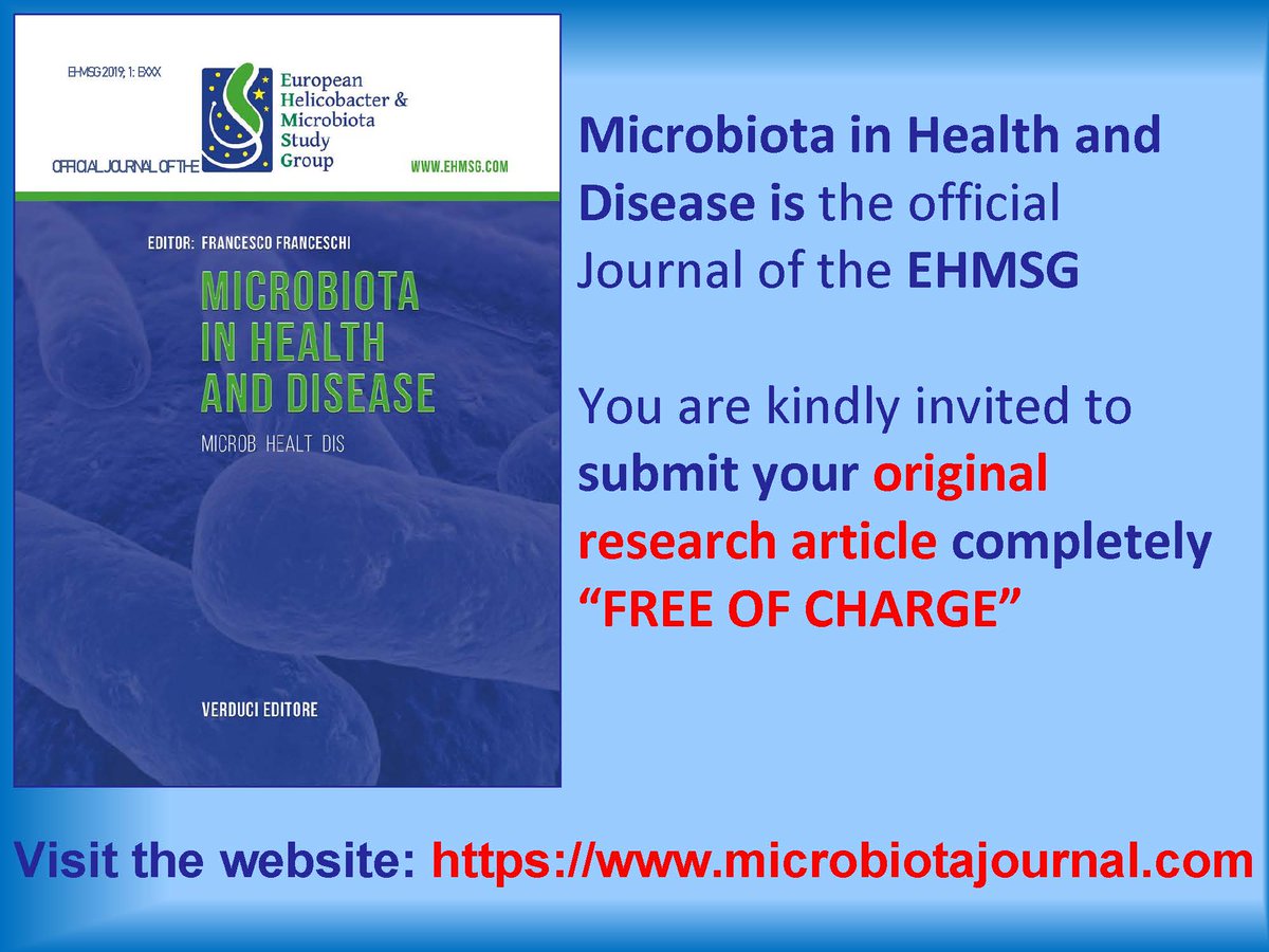 #EHMSG (@ehmsg) on Twitter photo Microbiota in Health and Disease - Submit your original research article free of charge! - mailchi.mp/ehmsg/microbio… Microbiota in Health and Disease - Submit your original research article free of charge! - mailchi.mp/ehmsg/microbio…
