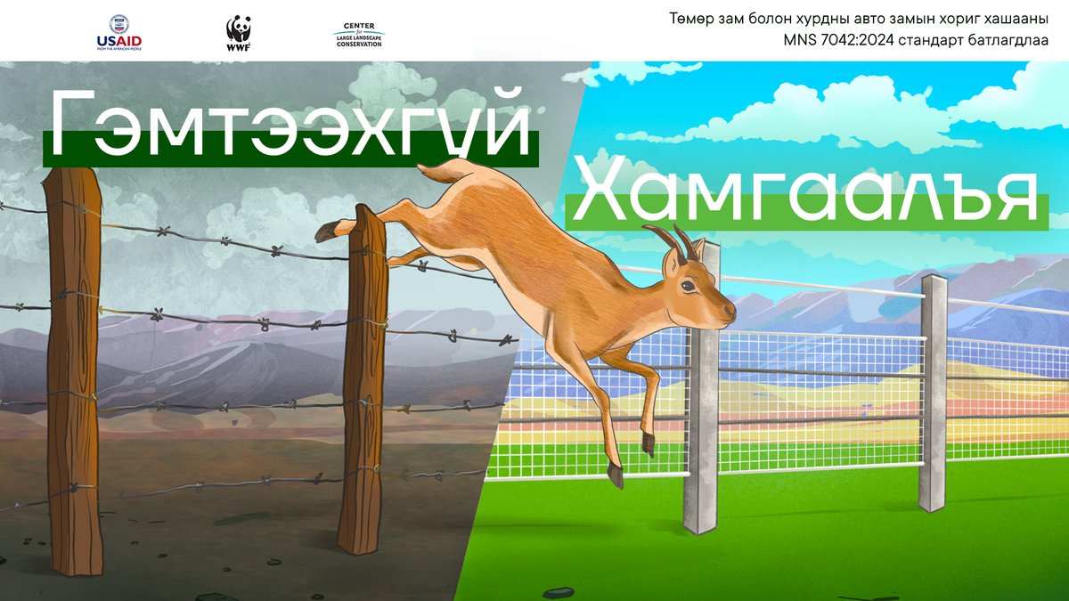 📷Зэрлэг амьтдад ээлтэй орчныг бий болгож, байгаль орчиндоо хүндэтгэлтэй хандацгаая!
Бид бүтээн байгуулалт хийхдээ зэрлэг амьтдын шилжилт хөдөлгөөнд аюул болохуйц өргөст торгүй, байгальд ээлтэй хашаа барих шаардлагатай.
#USAID #WWFMongolia #ALIGN #ЗэрэгцэнАмьдаръя