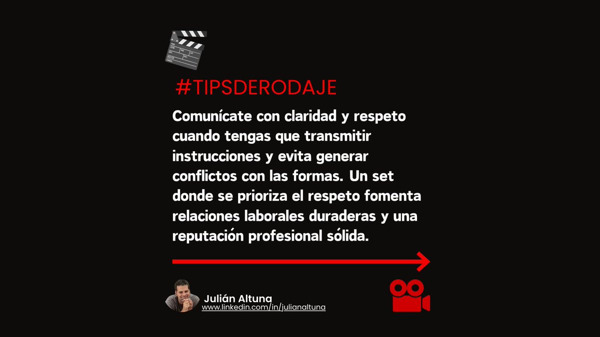 JulianAltuna's tweet photo. La producción audiovisual es un trabajo colectivo que requiere coordinación, creatividad y, sobre todo, respeto mutuo. En este contexto, es crucial evitar gritar a los miembros del equipo antes, durante y después del rodaje.
#BuenaProducción #ProducciónAudiovisual #TipsDeRodaje https://t.co/InHBnHRpD6