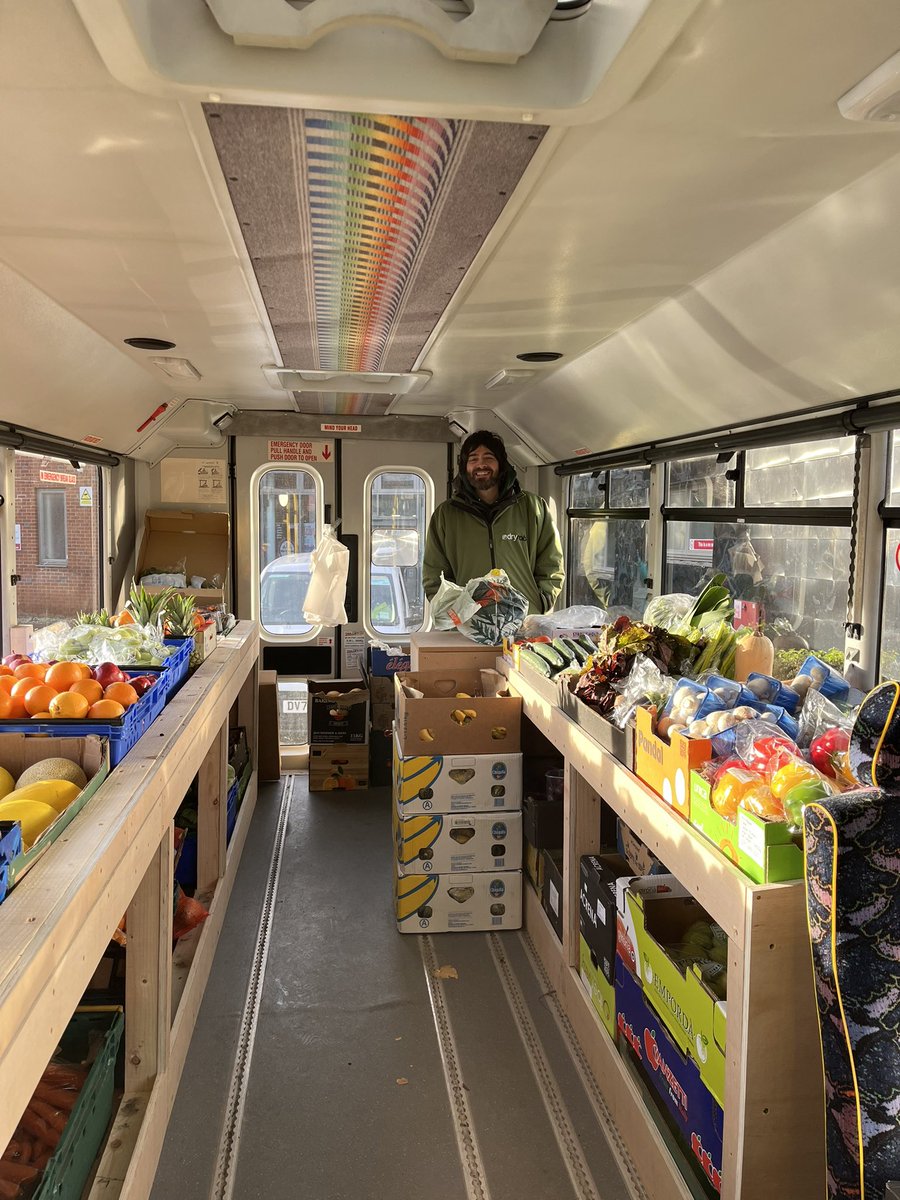 Our last week on the road til w/c 6th Jan. The bus is packed with lovely fresh veggies &amp; fruit. Be kind to Pete, Paul &amp; Pauline - they will be doing their very best to look after you!
