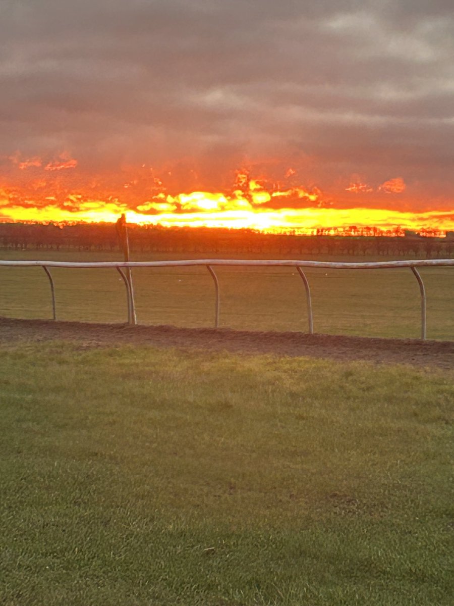 Blazing sky over Newmarket this morning