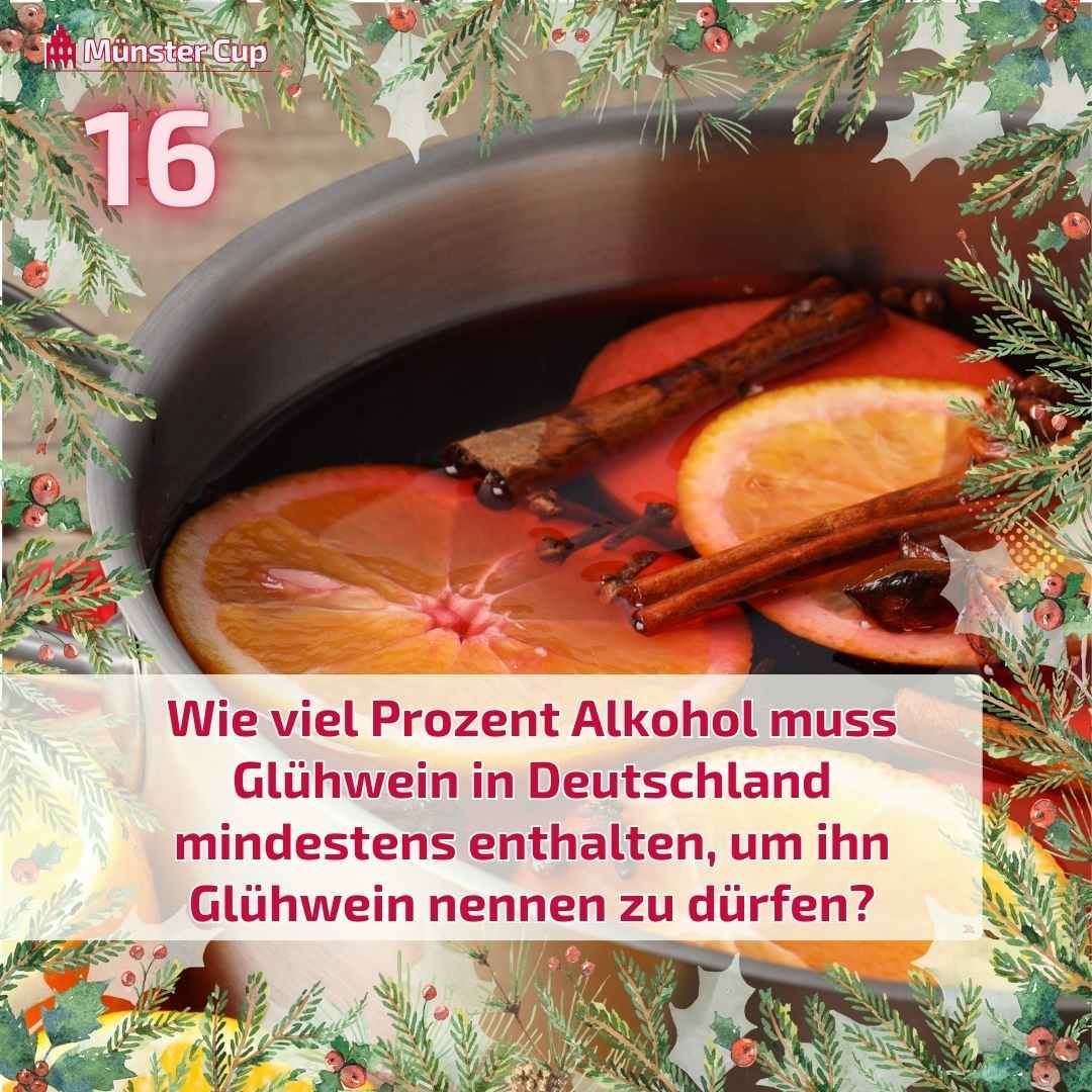 MuensterQuiz's tweet photo. 🎄 Weißt du, 𝚠𝚒𝚎 𝚟𝚒𝚎𝚕 𝙿𝚛𝚘𝚣𝚎𝚗𝚝 𝙰𝚕𝚔𝚘𝚑𝚘𝚕 #𝙶𝚕ü𝚑𝚠𝚎𝚒𝚗 𝚒𝚗 #𝙳𝚎𝚞𝚝𝚜𝚌𝚑𝚕𝚊𝚗𝚍 𝚖𝚒𝚗𝚍𝚎𝚜𝚝𝚎𝚗𝚜 𝚎𝚗𝚝𝚑𝚊𝚕𝚝𝚎𝚗 𝚖�����𝚜？A) 5,5%  B) 7%  C) 8,5%    🍷❄️ Tipp in den Kommentaren ab ! 
#MünsterCup #MünsterQuiz #Münster #Weihnachtsmarkt #Advent https://t.co/0B8IMtCrZV