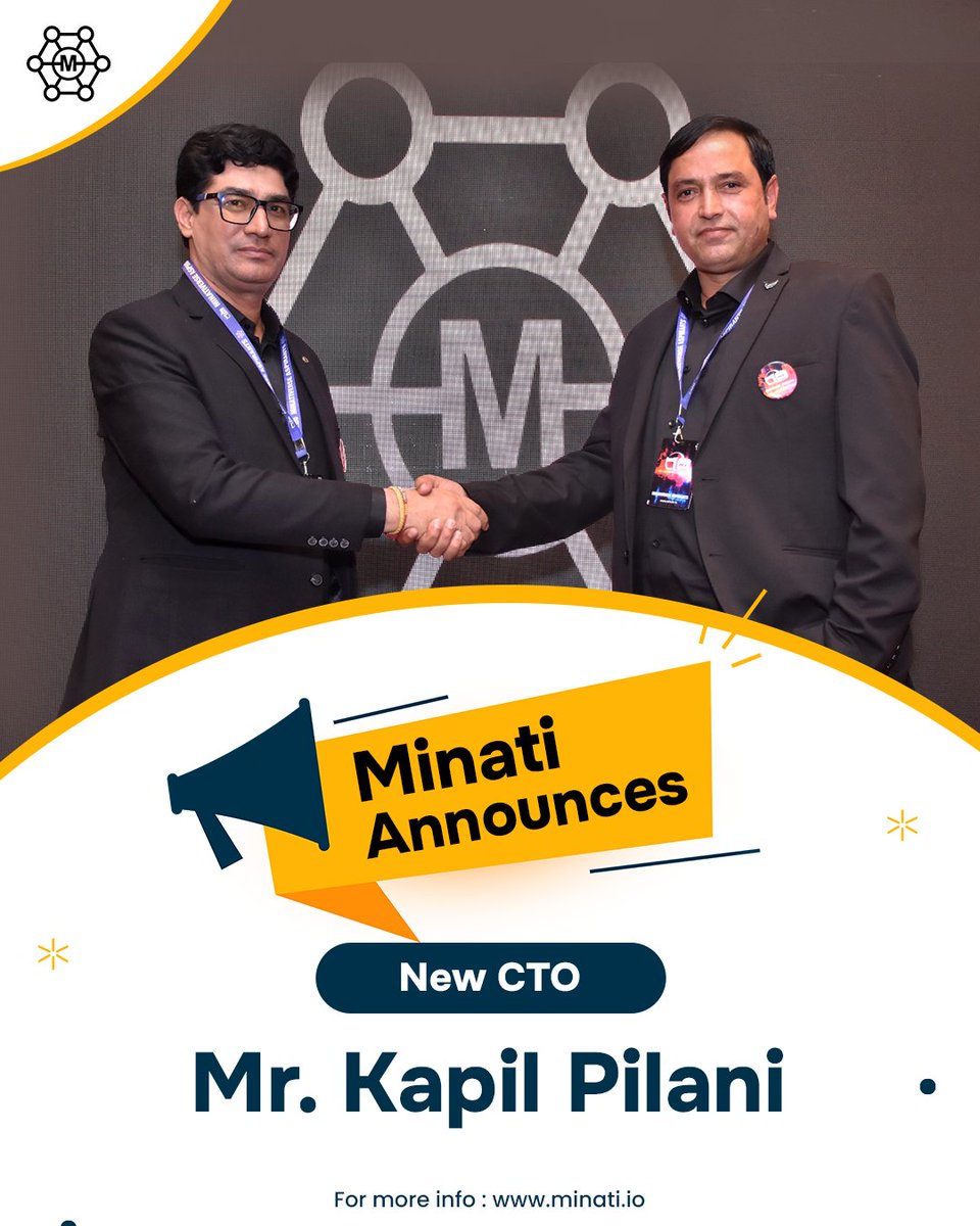 minatifi's tweet photo. Big News from Minati!  

We’re thrilled to welcome Mr. @kapilpilani as our new Chief Technology Officer! With his visionary leadership and expertise, Minati is ready to scale new heights in innovation and technology.  

Stay tuned for the exciting journey ahead! 
.
.
.
 #Minati #CTO #Innovation