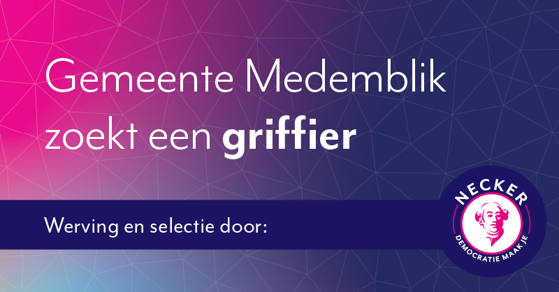 Necker (@neckervannaem) on Twitter photo Gemeente Medemblik zoekt een stevige, strategische en inspirerende griffier die de gemeenteraad proactief adviseert en professionaliseert. Interesse? Reageren kan tot en met 12 januari! Bekijk de vacature 👇t.ly/Fz6ps
<a href="/GemMedemblik/">Gemeente Medemblik</a> Gemeente Medemblik zoekt een stevige, strategische en inspirerende griffier die de gemeenteraad proactief adviseert en professionaliseert. Interesse? Reageren kan tot en met 12 januari! Bekijk de vacature 👇t.ly/Fz6ps
<a href="/GemMedemblik/">Gemeente Medemblik</a>
